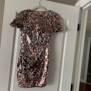 Rose gold sequin dress